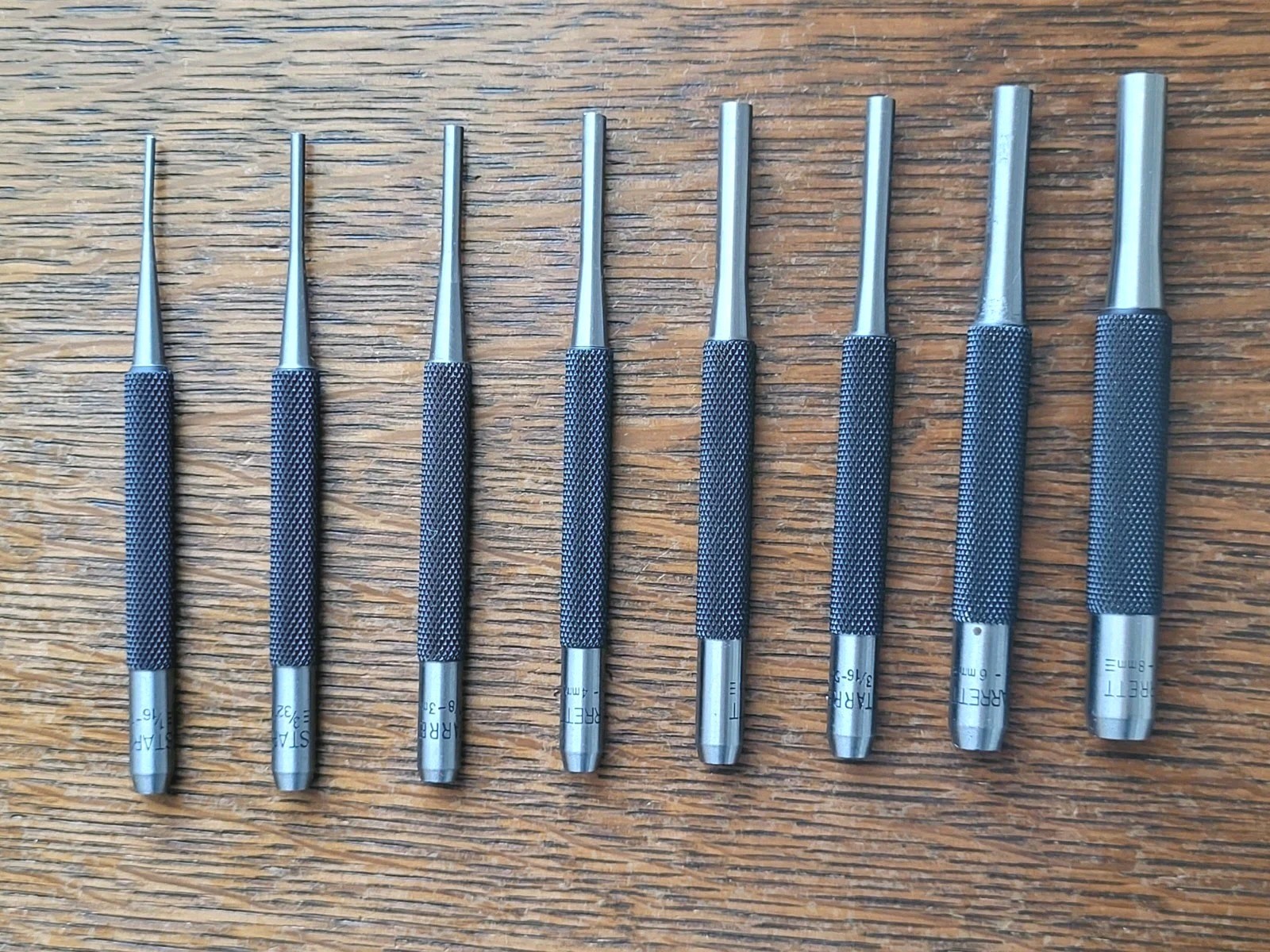 Starrett No. S 565 Drive Pin Punches Set (8) w/Pouch Machinist Tools USA