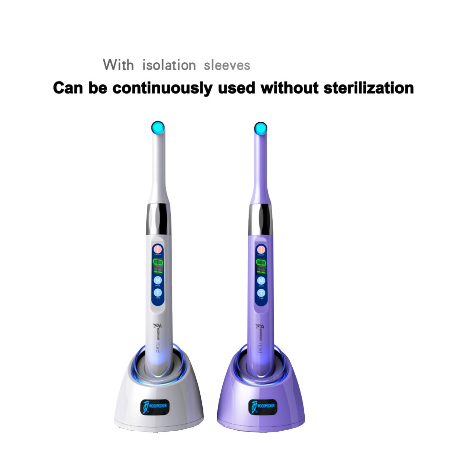 100% Woodpecker Dental iLED Curing Light Lamp Wireless 1 Second Curing 2500mw/c㎡