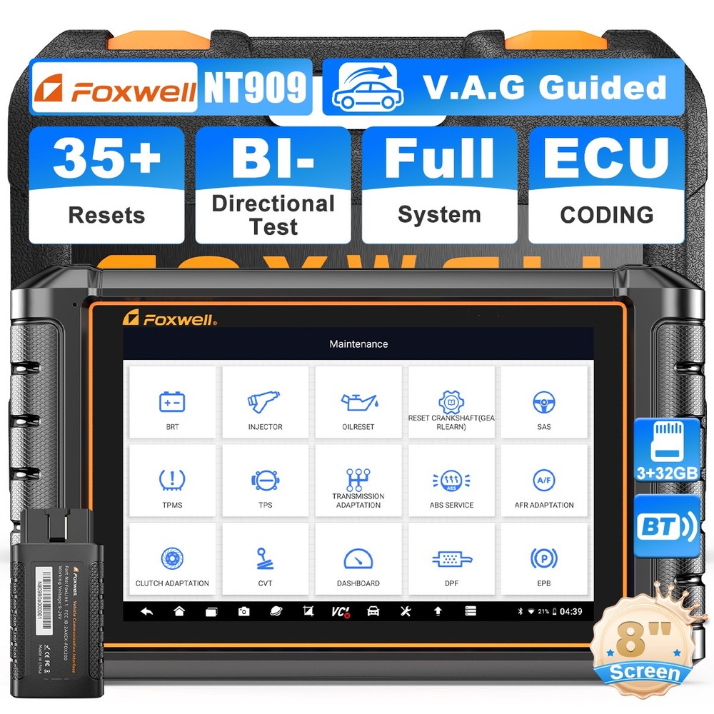 FOXWELL NT909 Bidirectional OBD2 Scanner 36+Reset Car Diagnostic Key Programming
