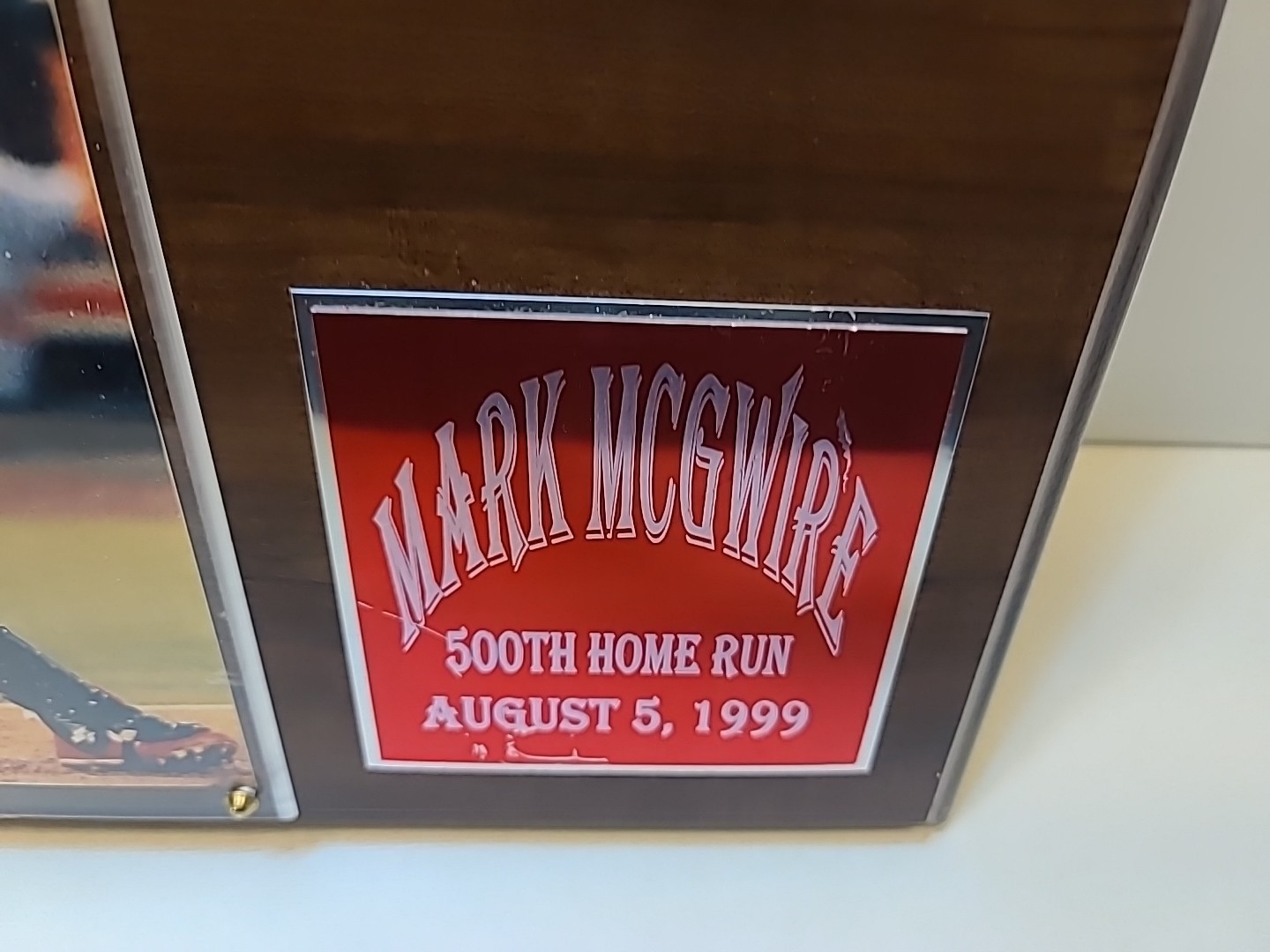 Mark McGwire 500th Home Run Display Plaque – Vintage MLB Collectible