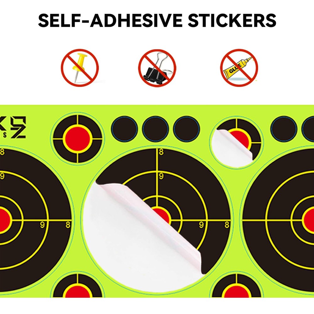 GearOZ Bull's-Eye Splatter Target Stickers, 3 10 Sheets/Pack, Yellow