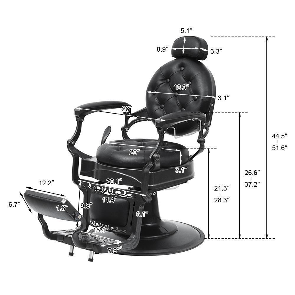Metal Vintage Heavy Duty Recline Barber Chair Salon Beauty All Purpose Equipment