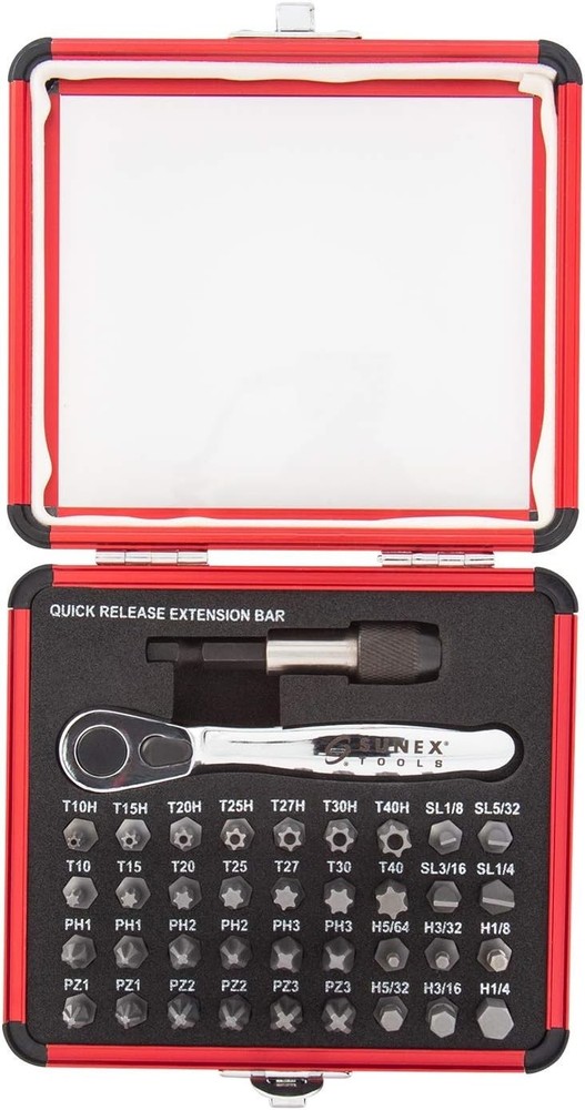 Sunex Mini Ratchet Set 38-Piece Silver