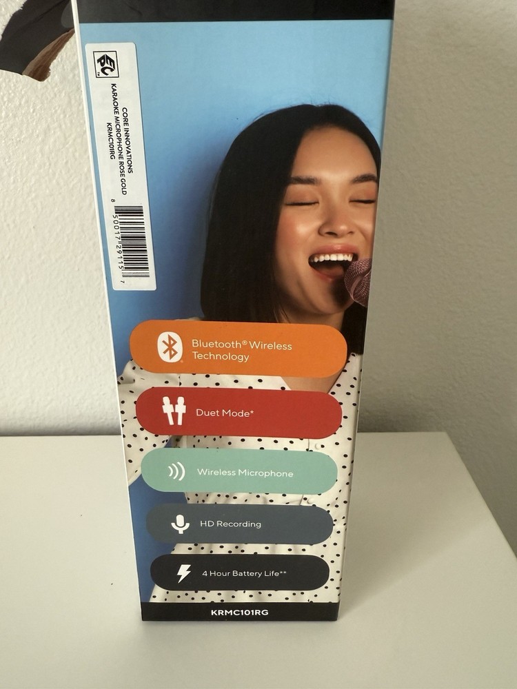 Core Innovations Wireless Bluetooth Karaoke Microphone — model KRMC101RG