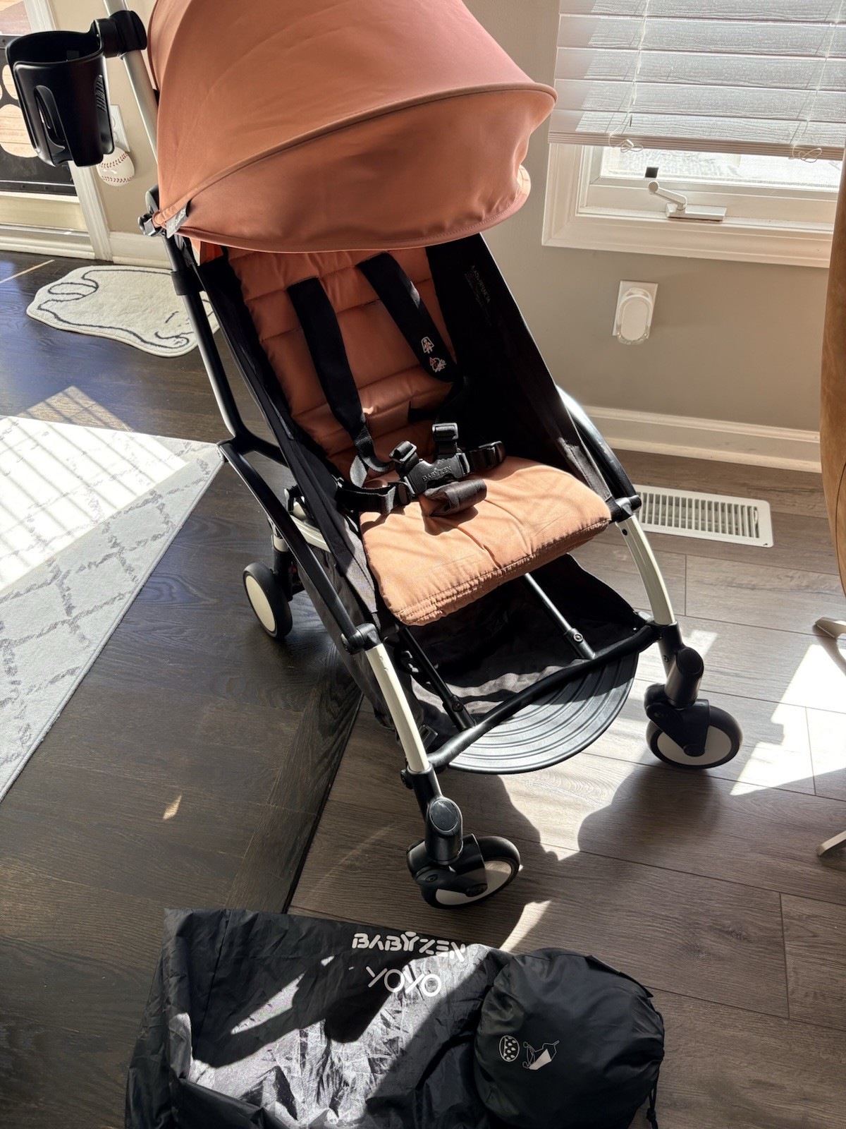 BABYZEN YOYO+  Peach Buggy Stroller with Cup Holder, Five-point Harness