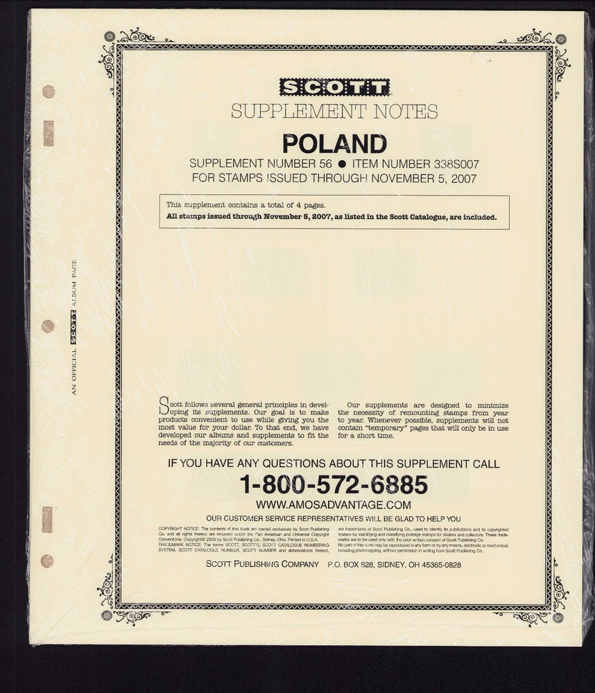 Scott Specialty Series Album Pages Poland 56 2007  NEW and wrapped aka 338S007^