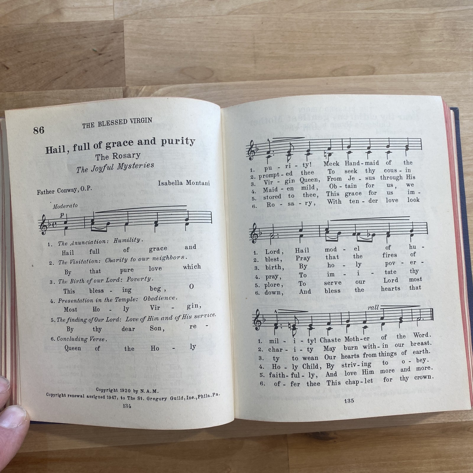 Vintage St. Gregory Hymnal & Catholic Choir Book 1947 Melody Edition Sheet Music