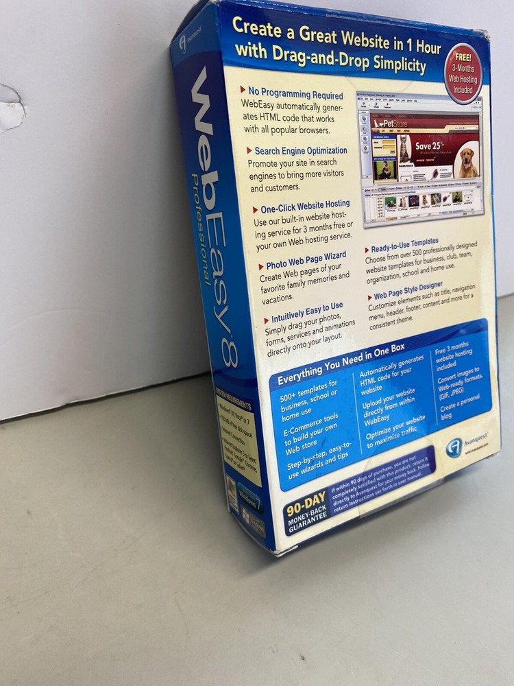 Avanquest WebEasy 8 Professional - Full Version for Windows. Sealed