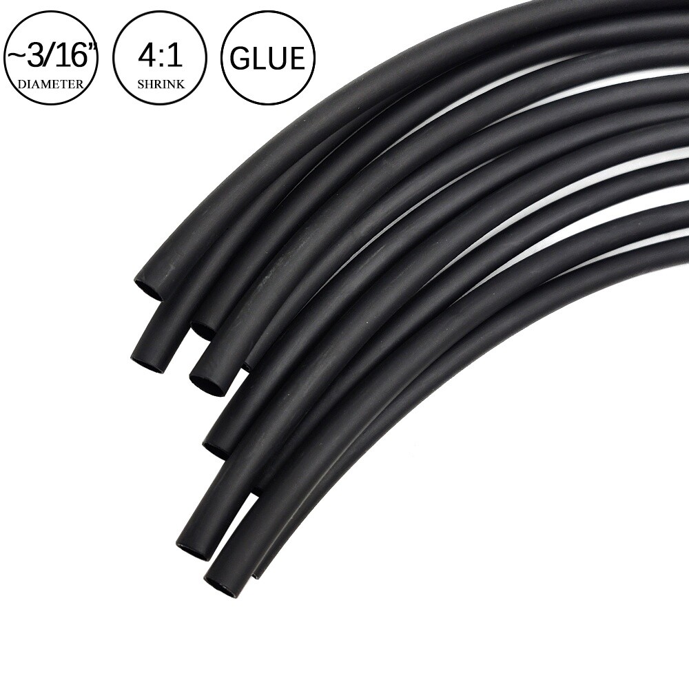 4:1 Heat Shrink Tubing Tube Black Glue Waterproof Dual Wall Wires Wrap