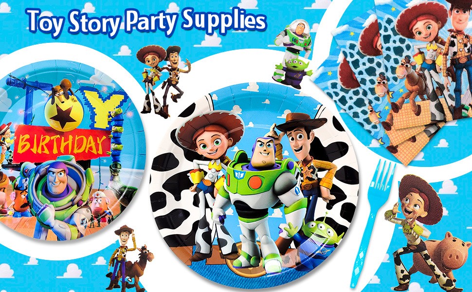 114 Pcs Toy Story Party Decorations Toy Story Birthday Tableware Balloons Plates