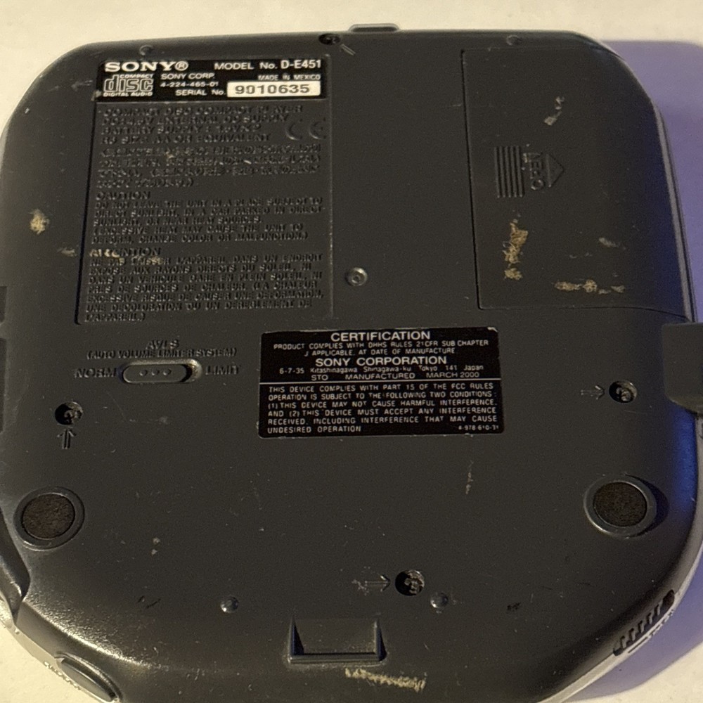 Sony D-E456CK Discman ESP2 Silver Personal CD Player