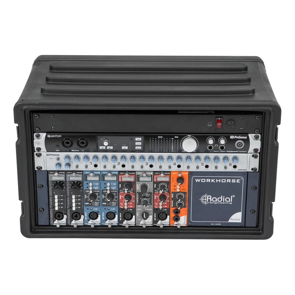 SKB 6U Shallow Roto Rack Case Gear Protector, Stackable, Waterproof, Black