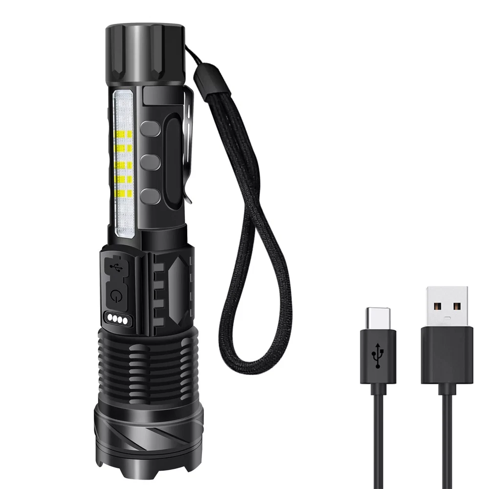 15000000LM Super Bright Flashlights High Lumens Rechargeable 7 Modes LED Flash