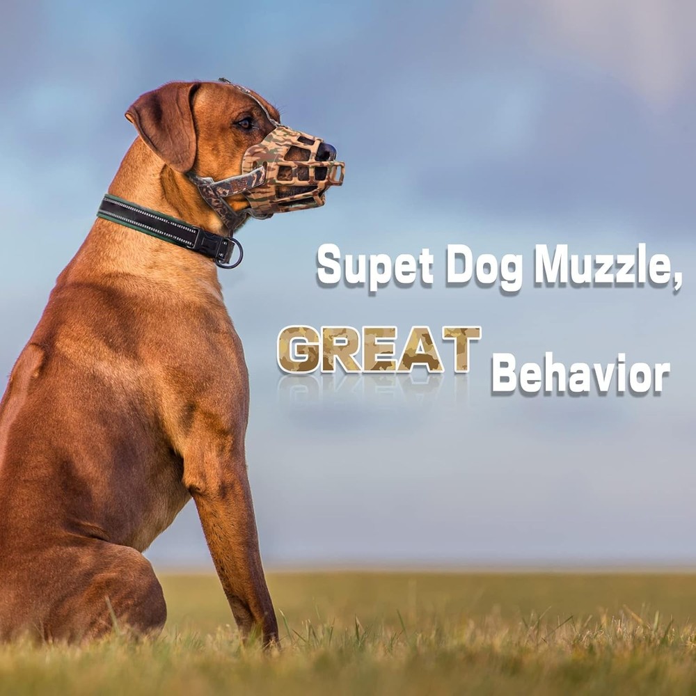 Basket Dog Muzzle for Prevent Biting – Breathable & Adjustable Muzzles for La...