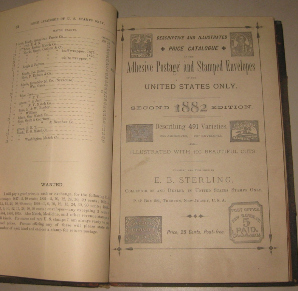 Sterling's United States Stamp Catalogue 1877-87 bound 1st - 6th editions -Yeats