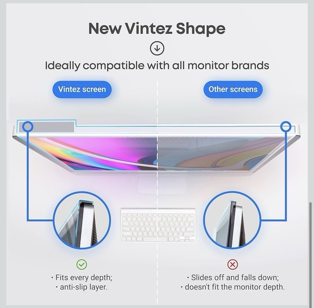 VINTEZ 27 inch [2 Pack] Blue Light Blocking Screen Protector for 16:9 Computer