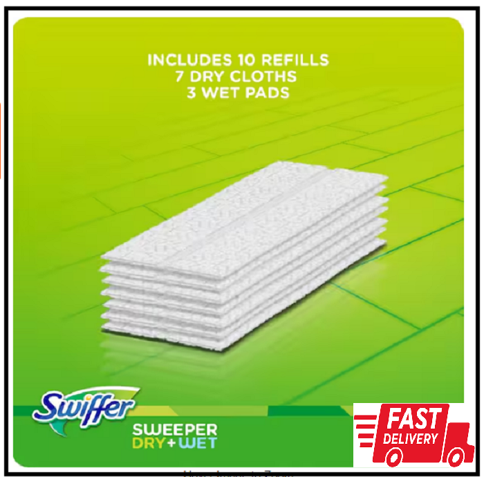 Swiffer Sweeper 2-in-1, Dry and Wet, Floor Cleaner Includes 1 Mop + 10 Refills