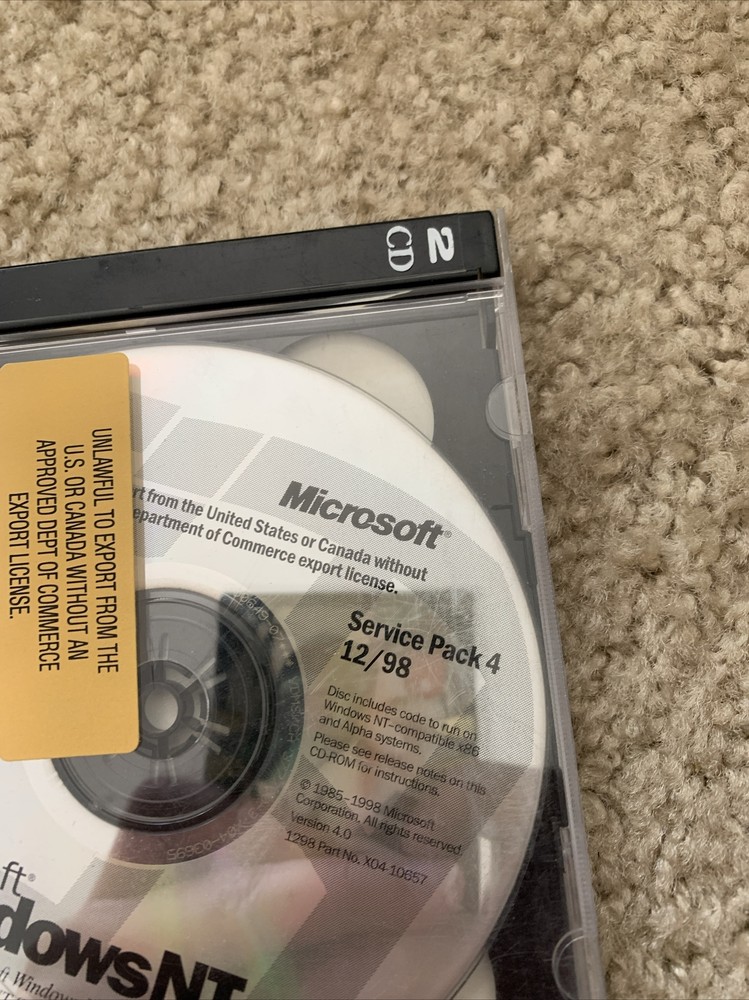 Microsoft Windows NT Service Pack 4 12/98 See Pics