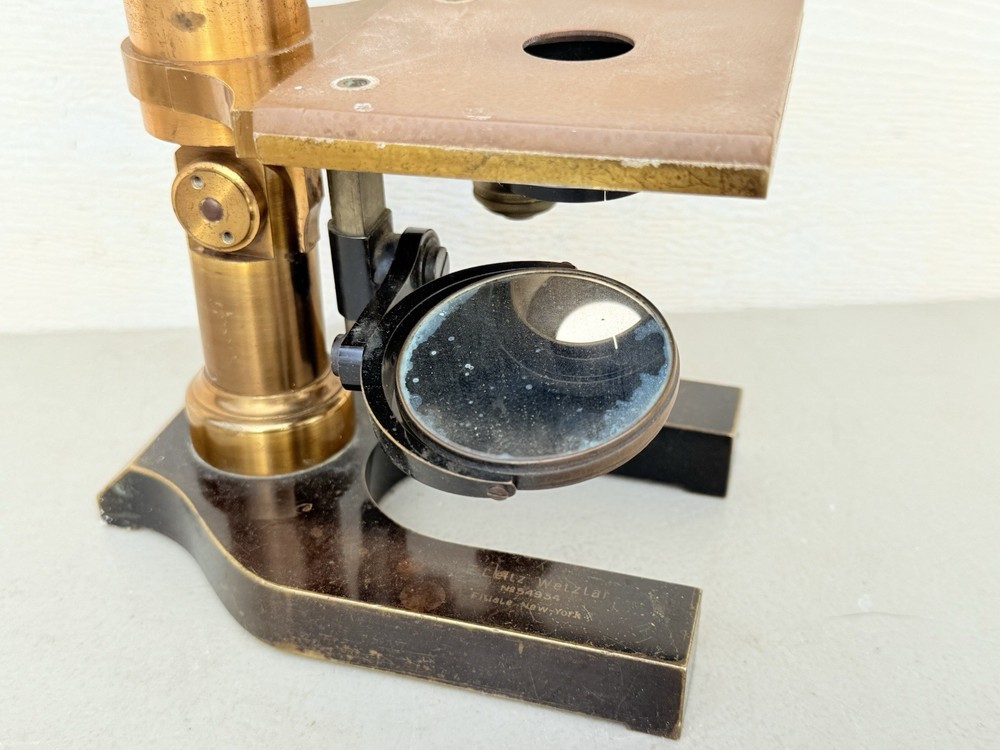 Antique E. Leitz Wetzlar Brass Microscope No. 54934