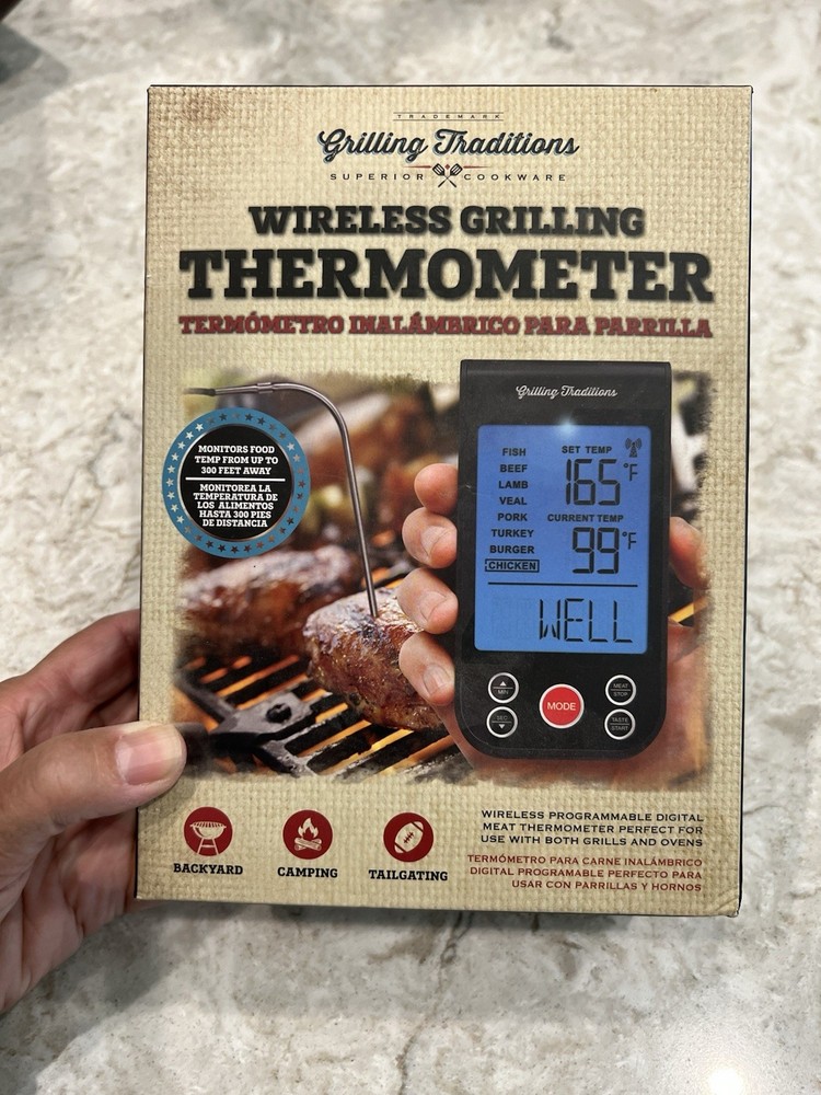 Grilling Traditions Wireless Grilling Thermometer New Open Box