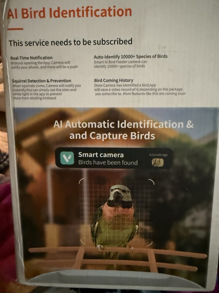 Smart Bird Feeder, Camera Solar Powered, HD Camera Auto Capture Bird