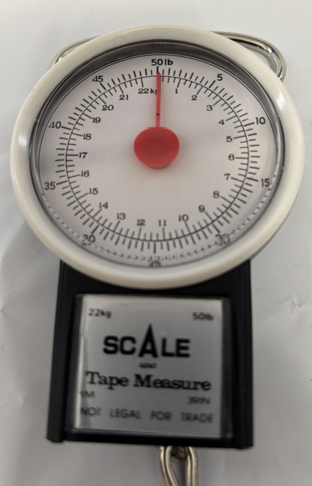 Hanging Spring Dial Scale 50 Big Game Hanging Scale Hook, Handle, Measure EUC