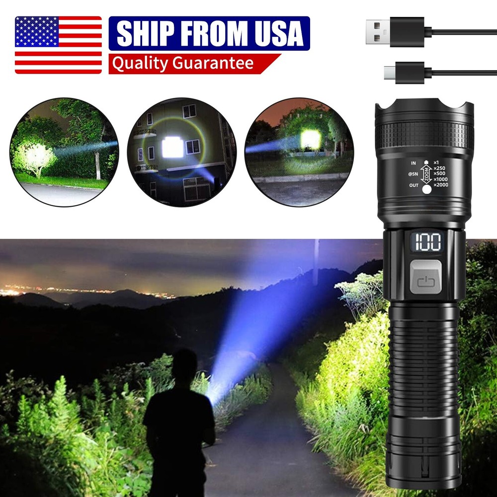 Multifunction Super Bright LED Tactical Flashlight Rechargeable LED Work Light