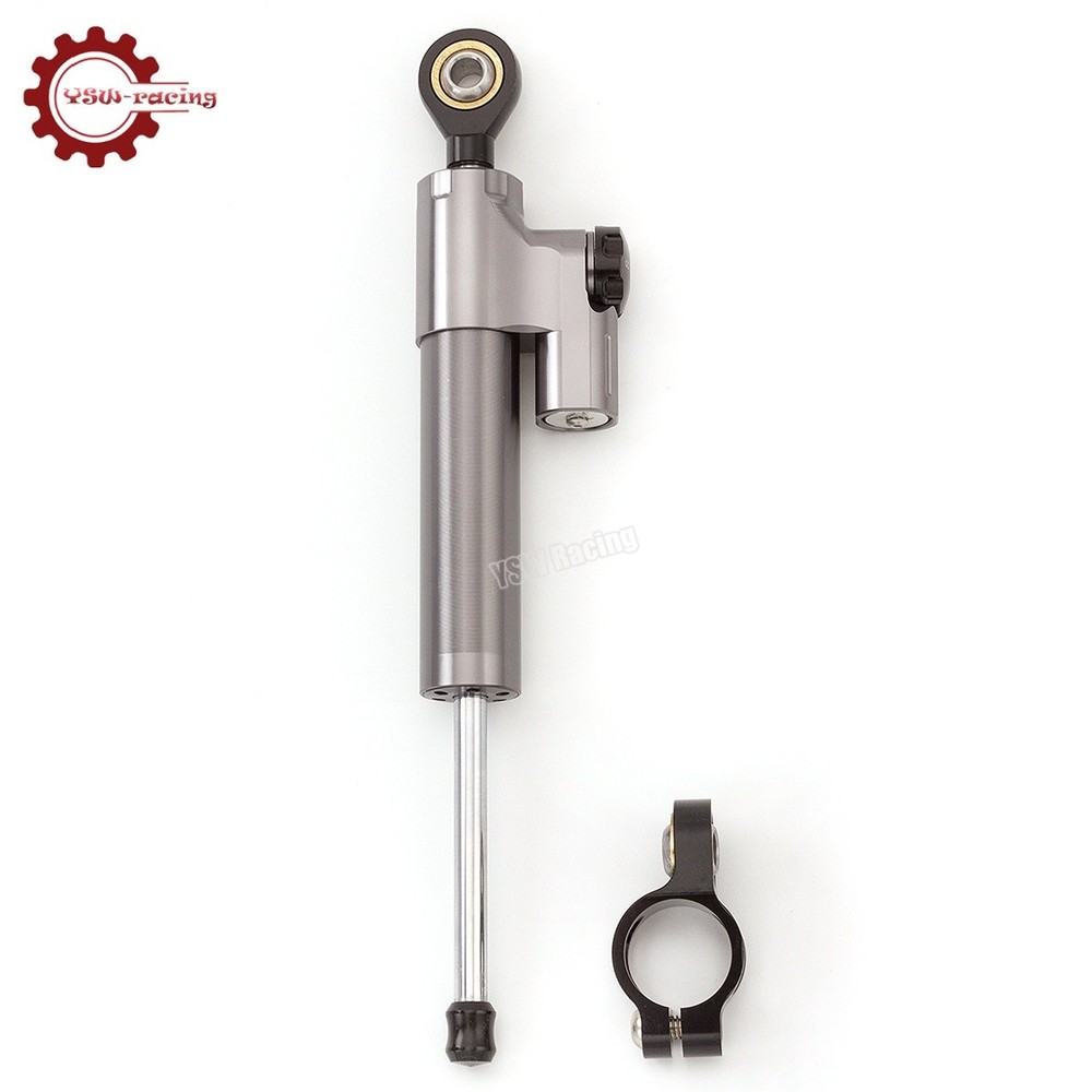 CNC Gray Steering Damper Motorcycle Stabilizer Linear Reversed Safe Control US