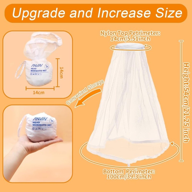 Ultimate Insect Protection Head Net Fine Mesh Adjustable Outdoor Bug Shield New
