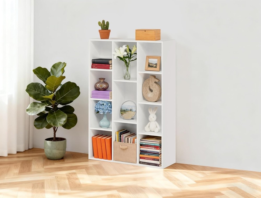 11 Cube Storage Organizer 4 Tier Stackable Bookcase Open Storage Display