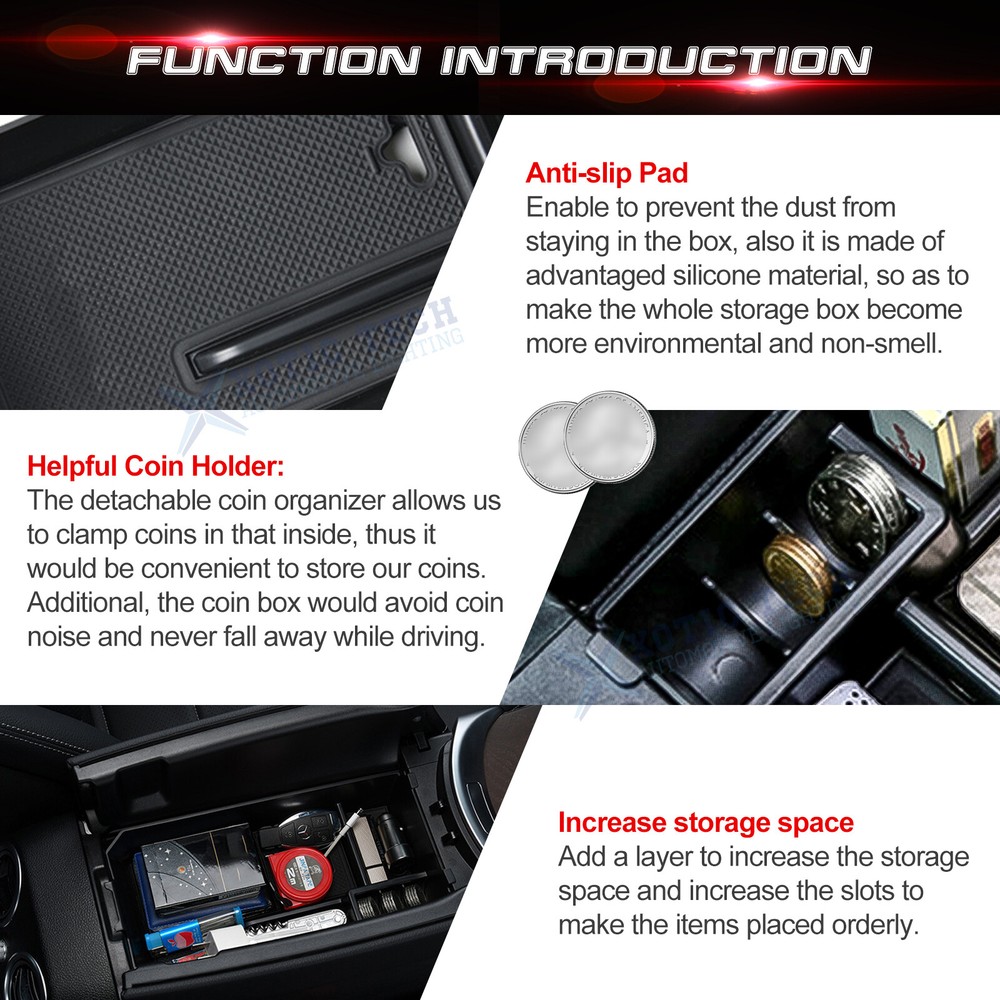 Console Container Tray Secondary Storage Box Insert For Mercedes C GLC Class 15+