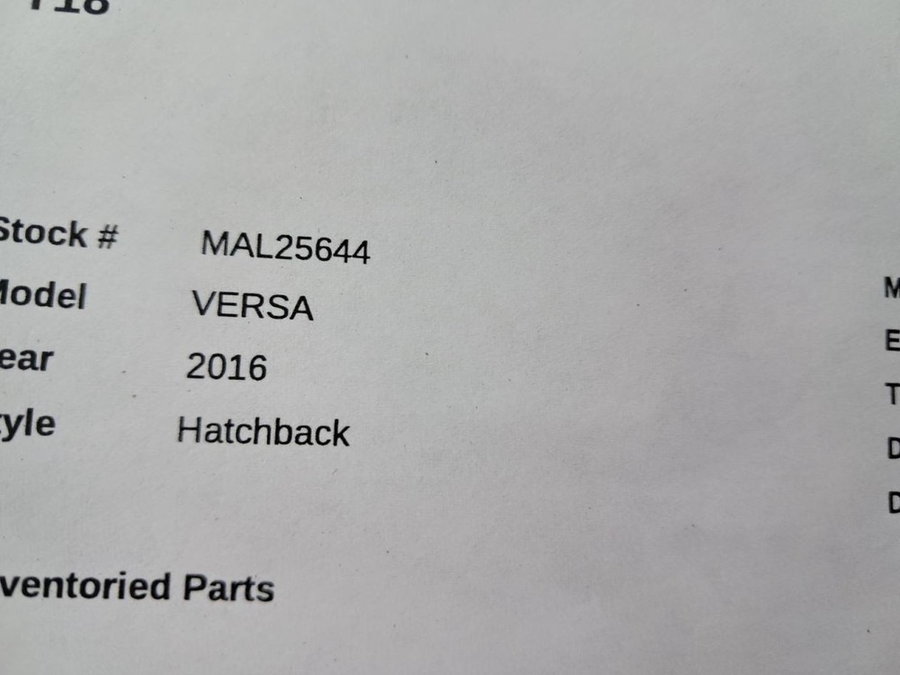 Console Front Floor Hatchback Note Fits 14-16 VERSA 4917404