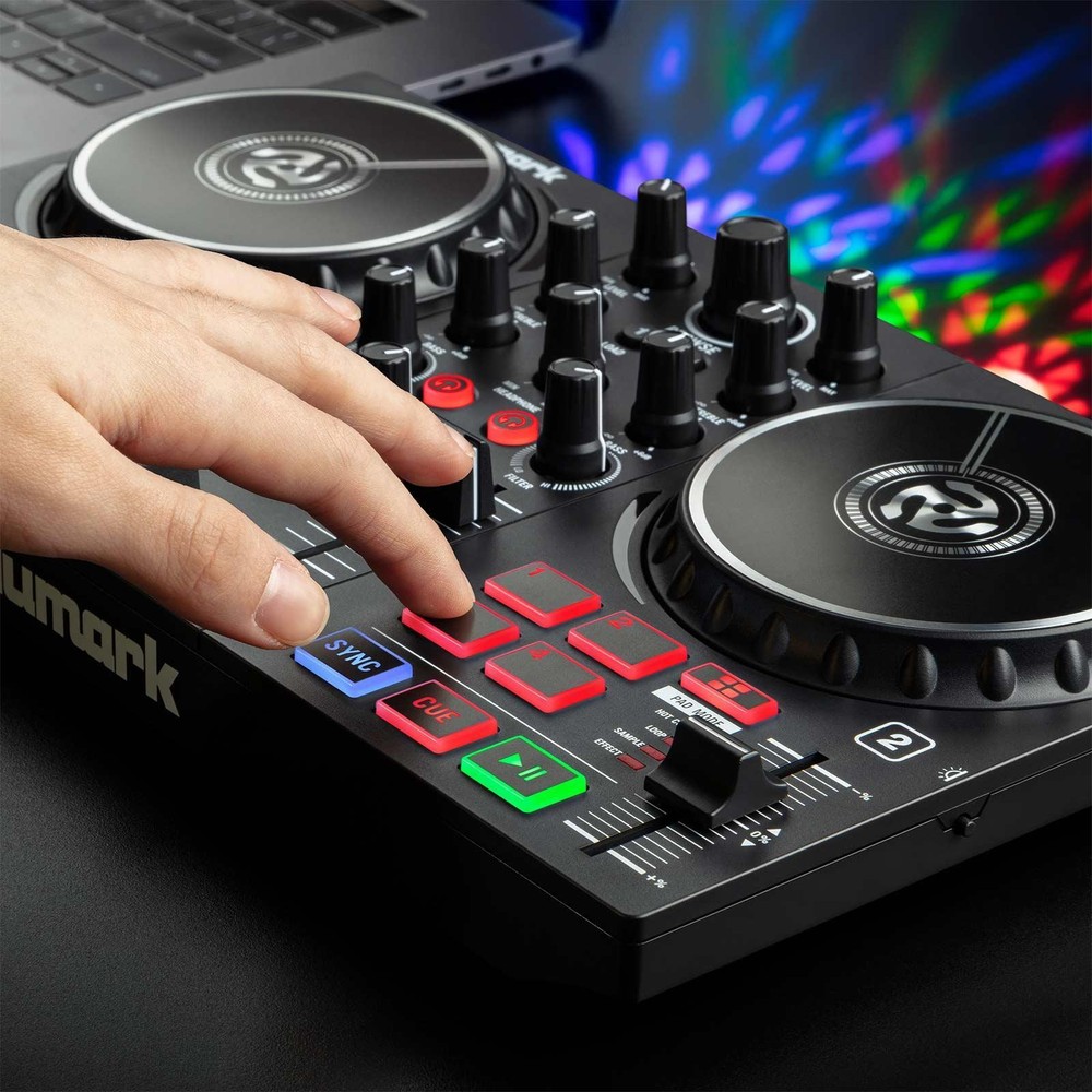 Numark Party Mix II DJ Controller for Serato LE Software w Headphones & Case