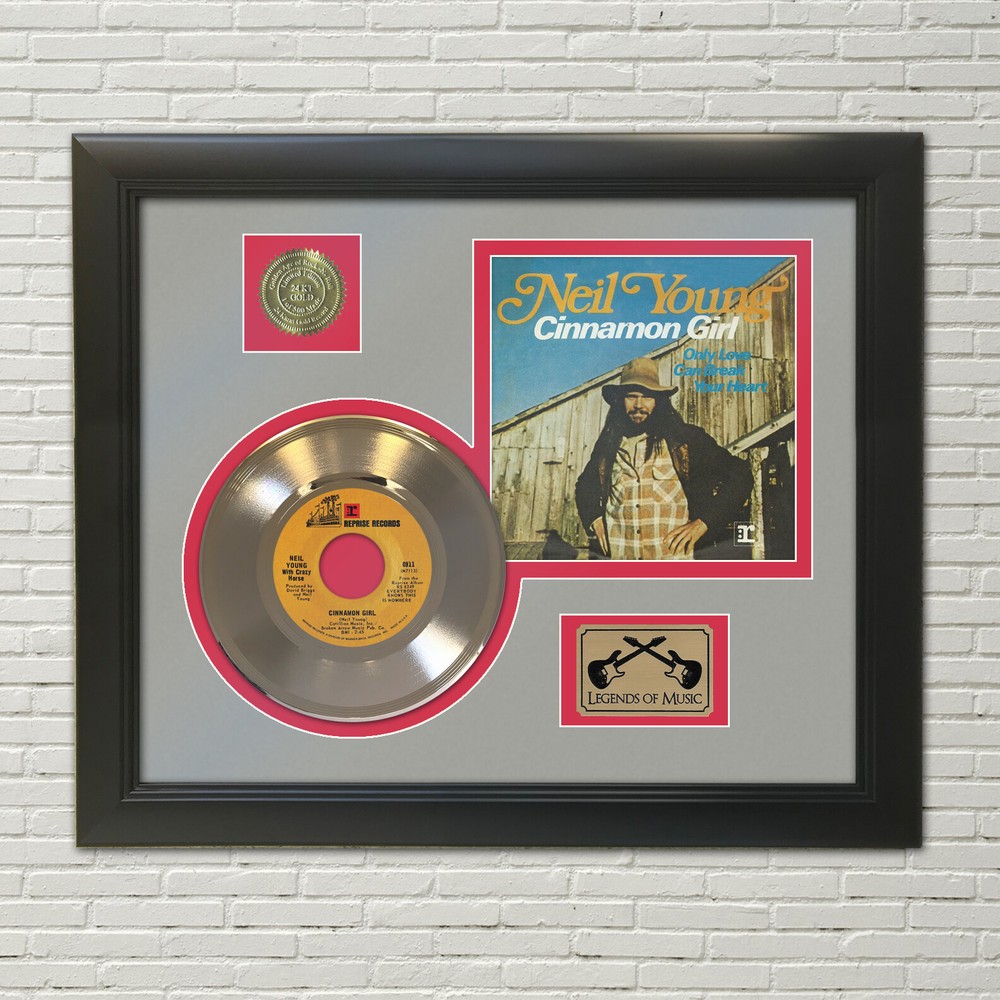 Neil Young Cinnamon Girl Framed Picture Sleeve Gold 45 Record Display