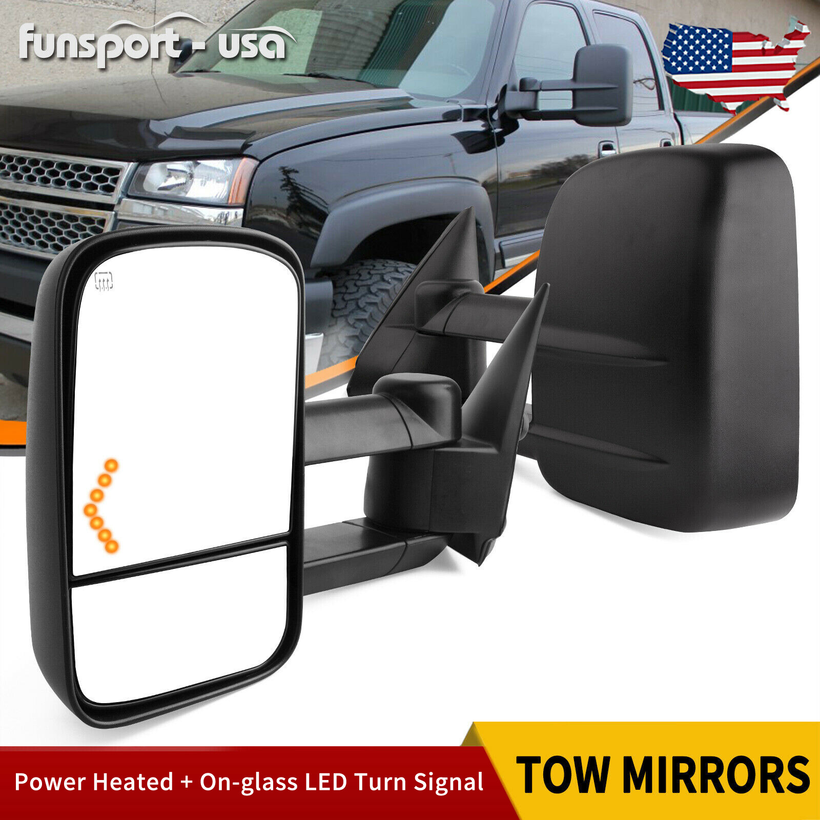 Power Heated Tow Mirrors for 2003-2006 Chevy Silverado Sierra 1500 2500HD 3500HD