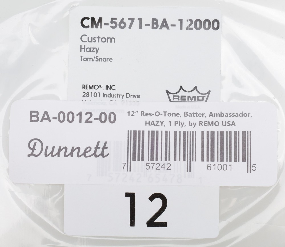 Dunnett Resotone Drumhead - 12"