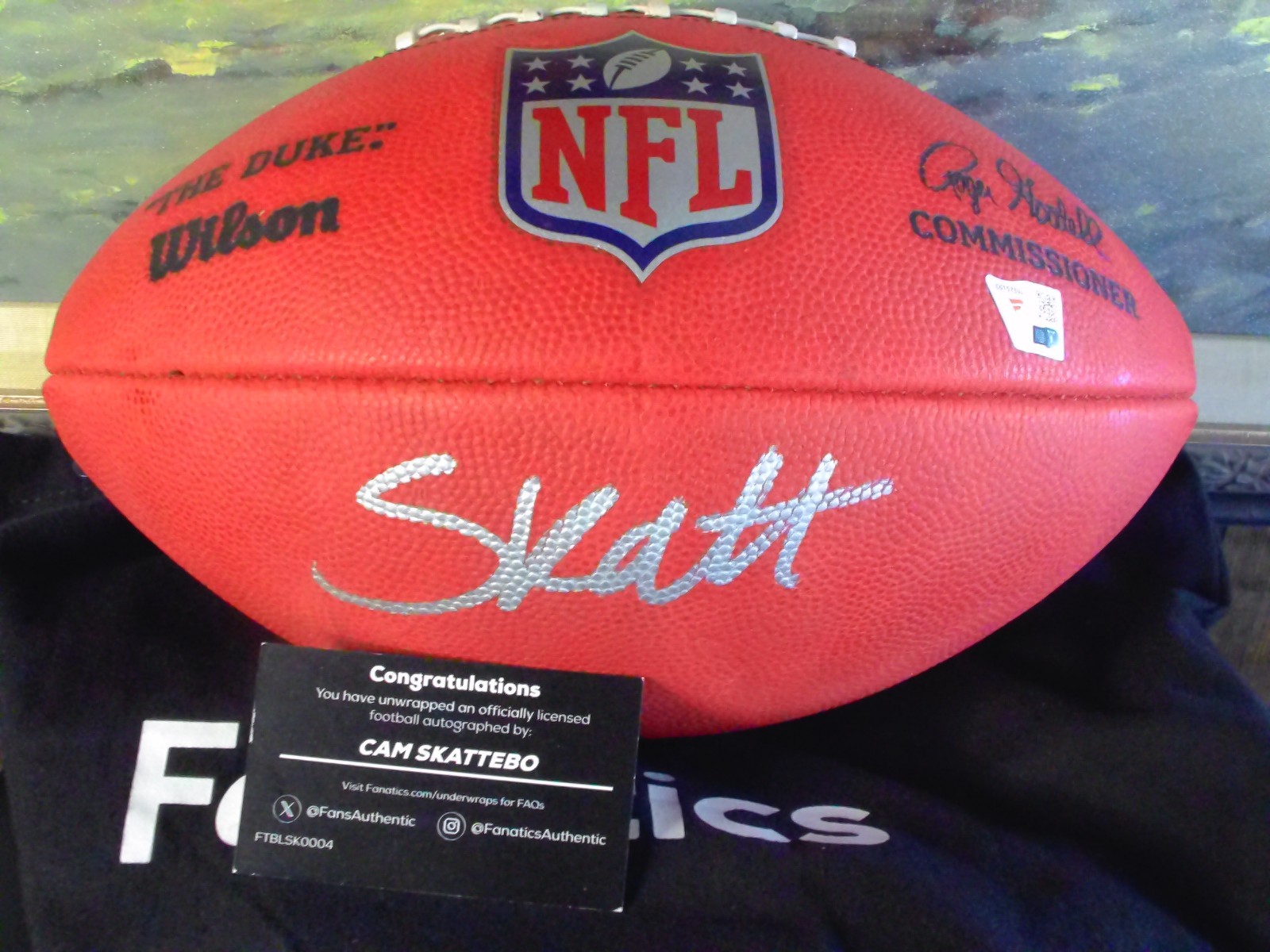 Cam Skattebo New York Giants Autographed Duke Full Color Football-FANATICS