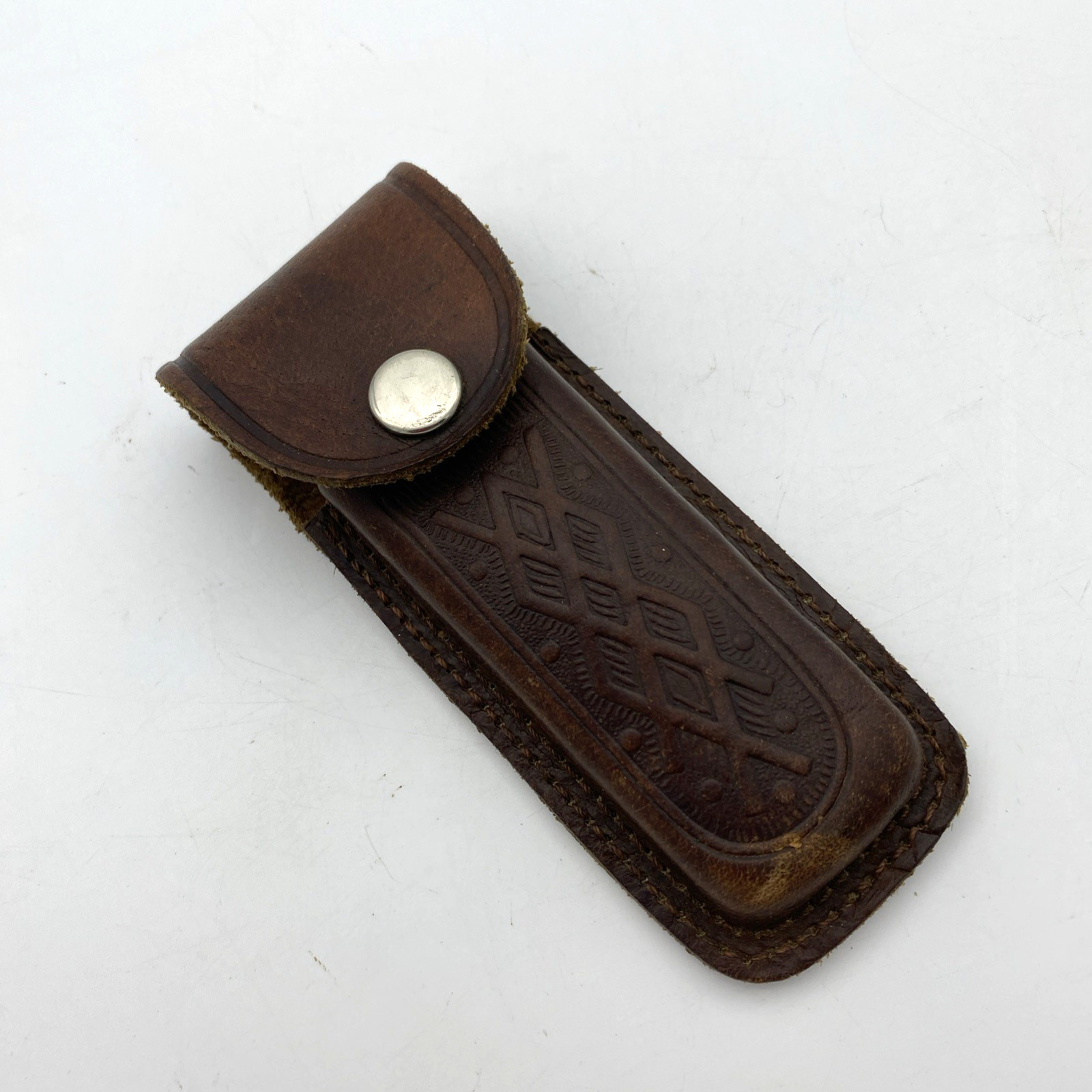 Fighter Folding Pocket Knife 4 Inch Blade Stainless Steel Blade w/ Sheath VTG