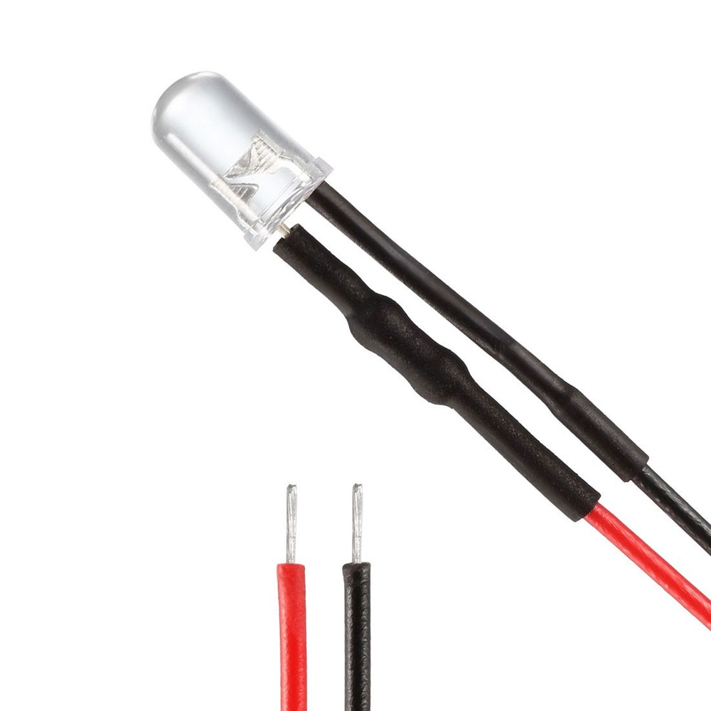 10Pcs 5mm Pre-Wired Diffused LED Diodes Light 20mA DC 9-12V Red