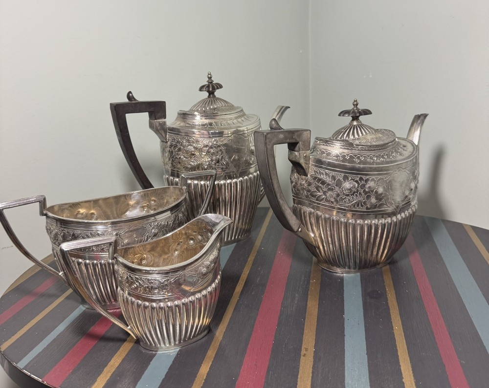 Walker & Hall Sheffield EPNS Silver Plate 4pc Tea Set c.1900–1930