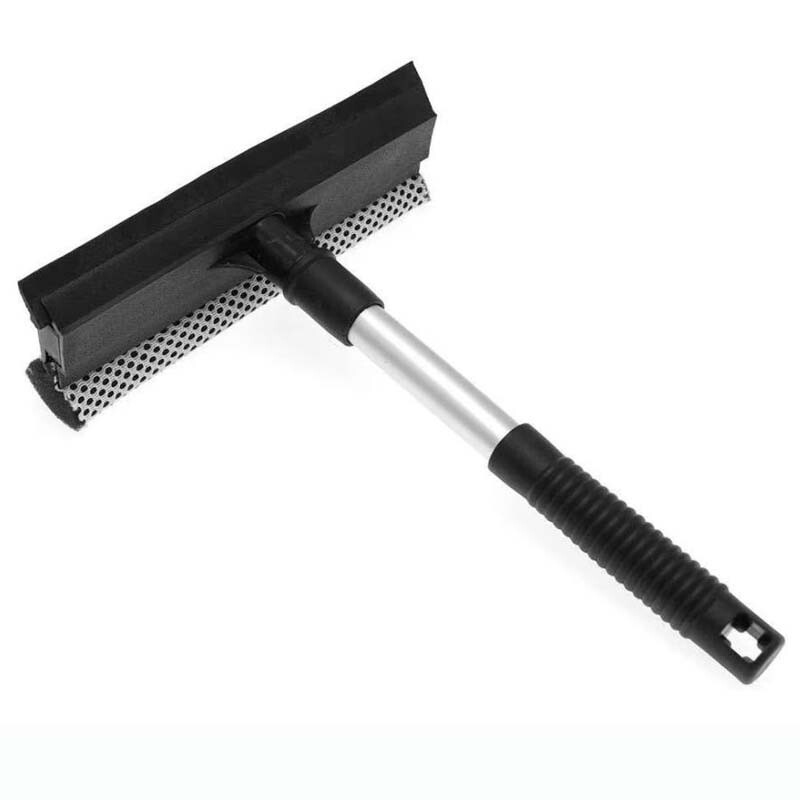 2xHandle Car Window Brush Windshield Squeegee Scraper Wiper Cleaner Dual Surface