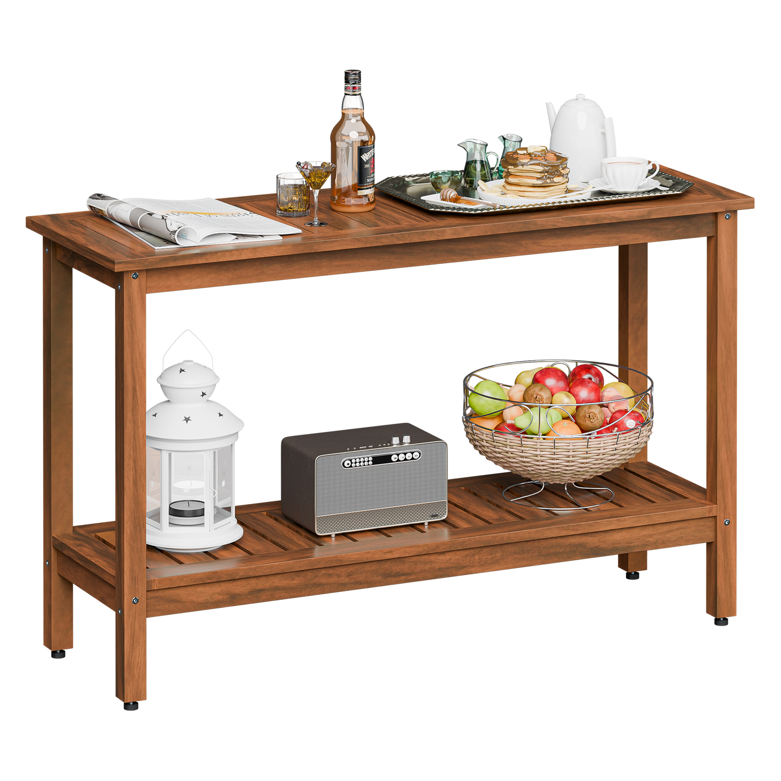 48" Wooden Outdoor Console Table Patio Buffet & Bar Serving Table Multi-Color