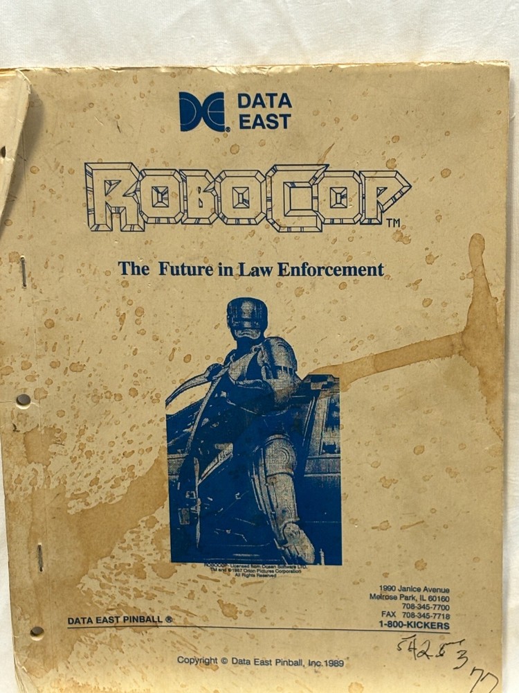 ORIGINAL-DATA EAST-ROBO COP-OWNERS MANUAL