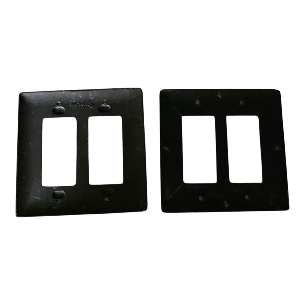 2 Rocker Light Switch Plate Cover Satin Nickle Double Set