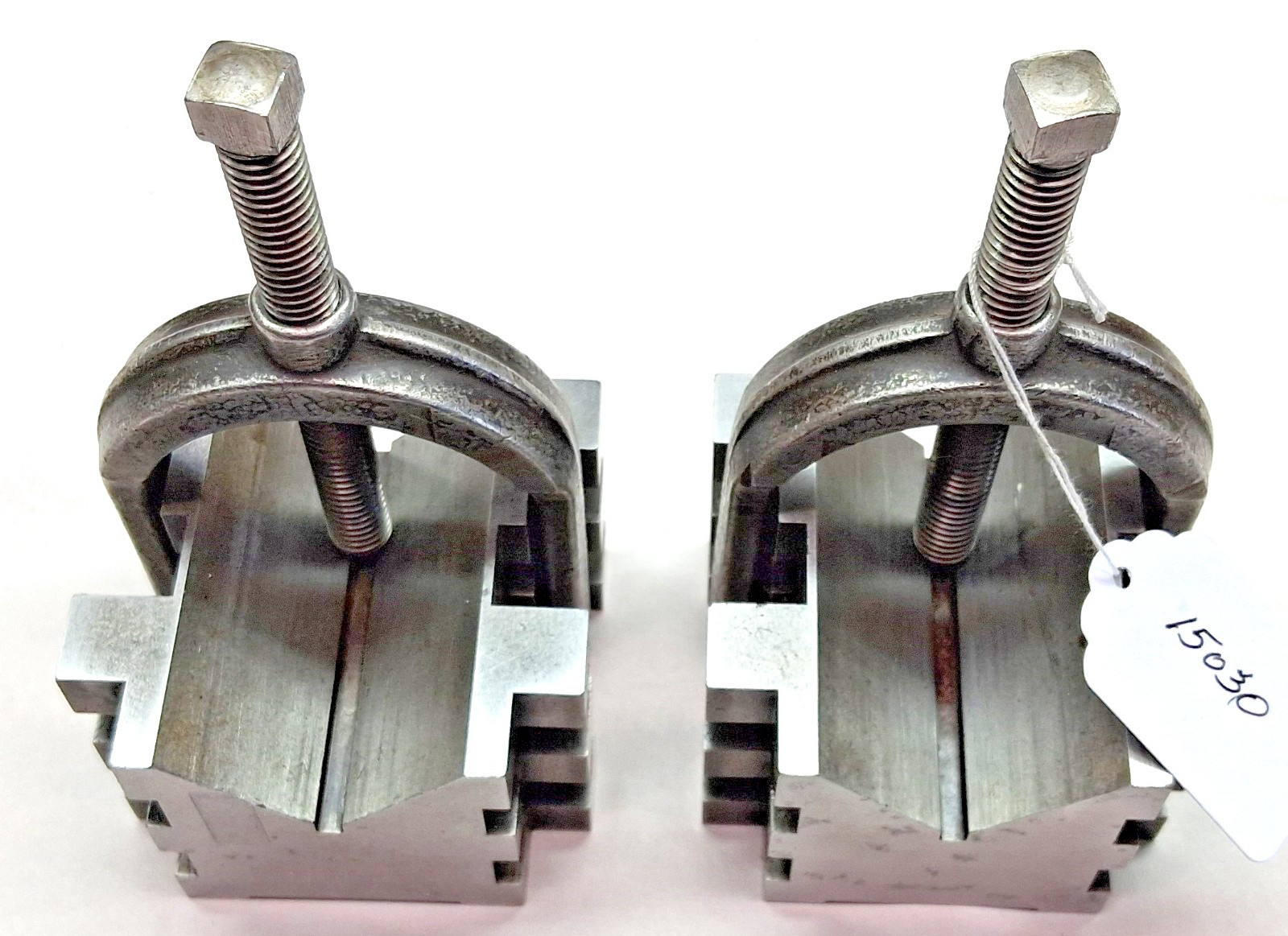 Machinists Set of (2) Brown & Sharpe No.750-B V Blocks w/ Clamps, USA