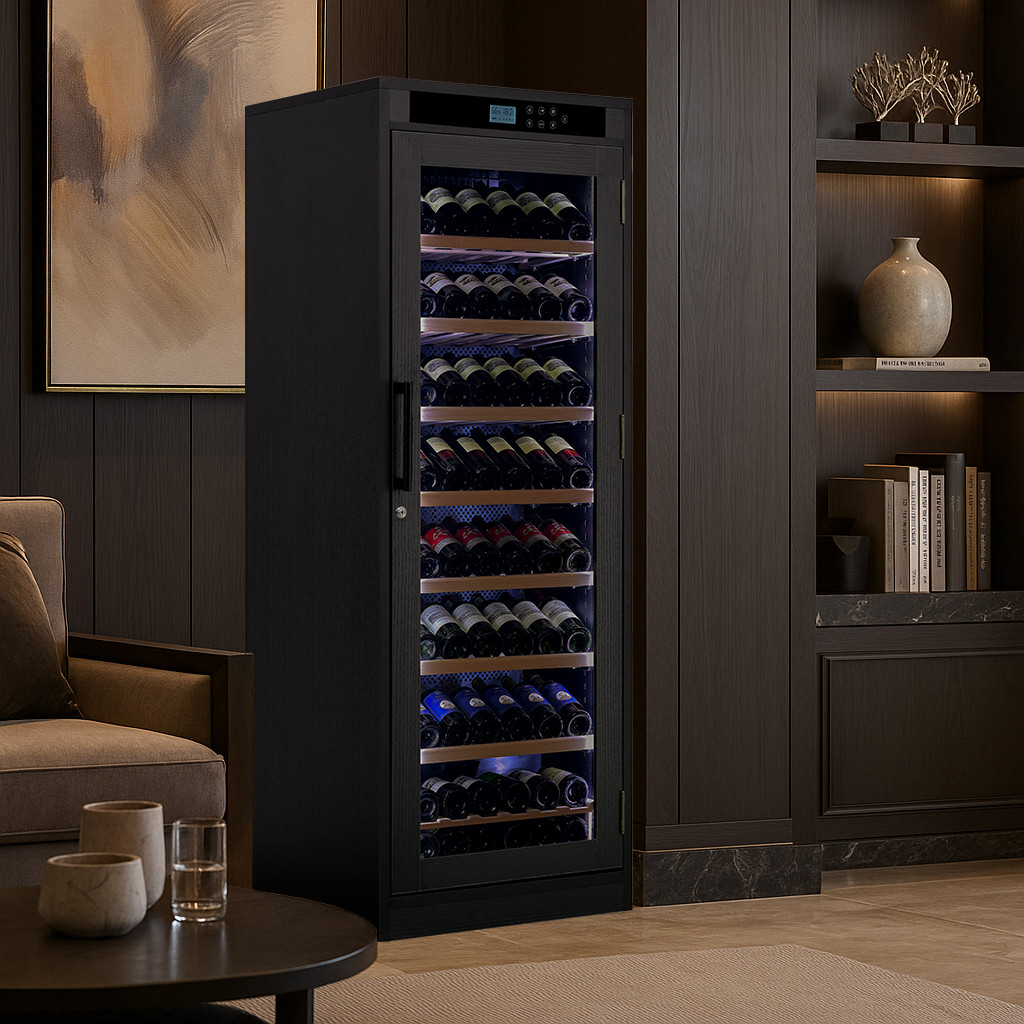 10.6 ft3 Intelligent Temperature-Controlled Multi-Tiered Wood Wine Cabinet