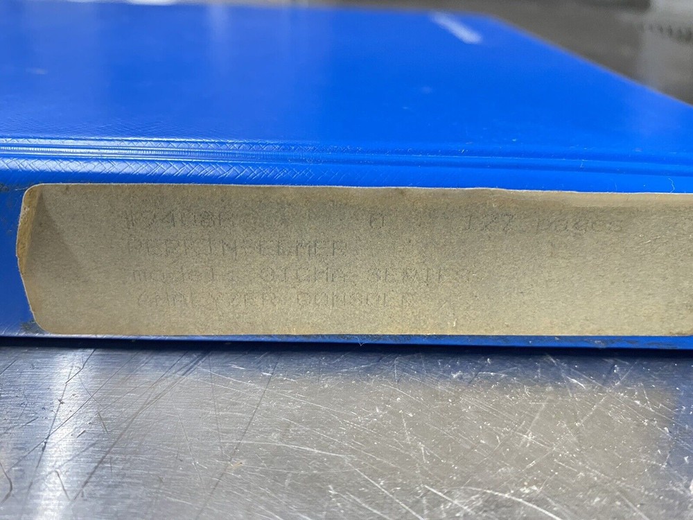 Perkin Elmer Sigma 1 Analyzer Console - Users Guide / Instructions Manual