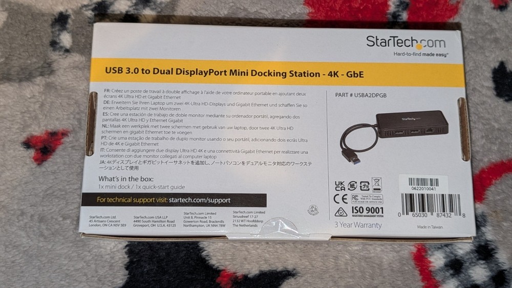 StarTech USB 3.0 Dual DisplayPort Dock | DisplayLink | 2x 4K | Ethernet | NEW