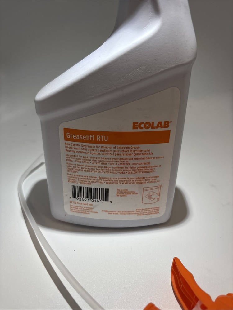 Ecolab Greaselift RTU Non-Caustic Degrease With Removale Spray Nozzle- 32 FL OZ.