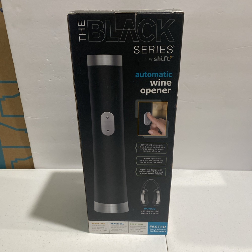 Automatic Wine Bottle Opener The Black Series Single Button Operation